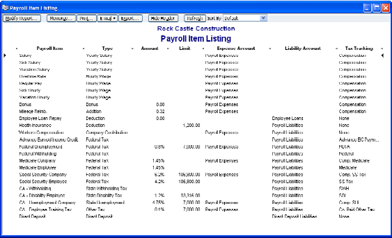 quickbooks desktop payroll payroll items