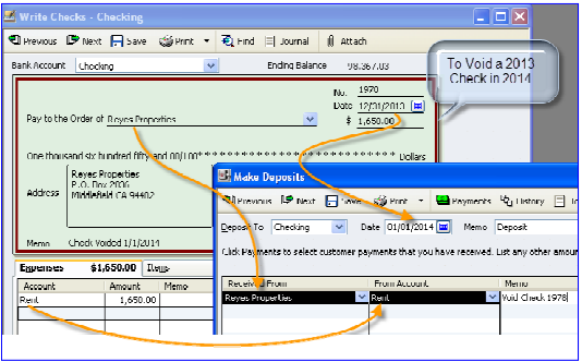 Voiding A Check In A Written Period How To Void A Check In Quickbooks